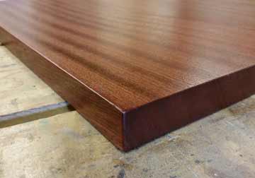 Custom made solid hardwood Sapele table top for woodworkers, DIY, restaurant and commercial clients from Great Spirit Hardwoods in East Dundee,Illinois