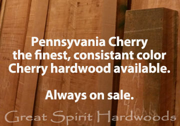 The finest Pennsylvania Cherry hardwood at the best pricing in Chicago suburbs from Great Spirit Hardwoods in East Dundee, IL