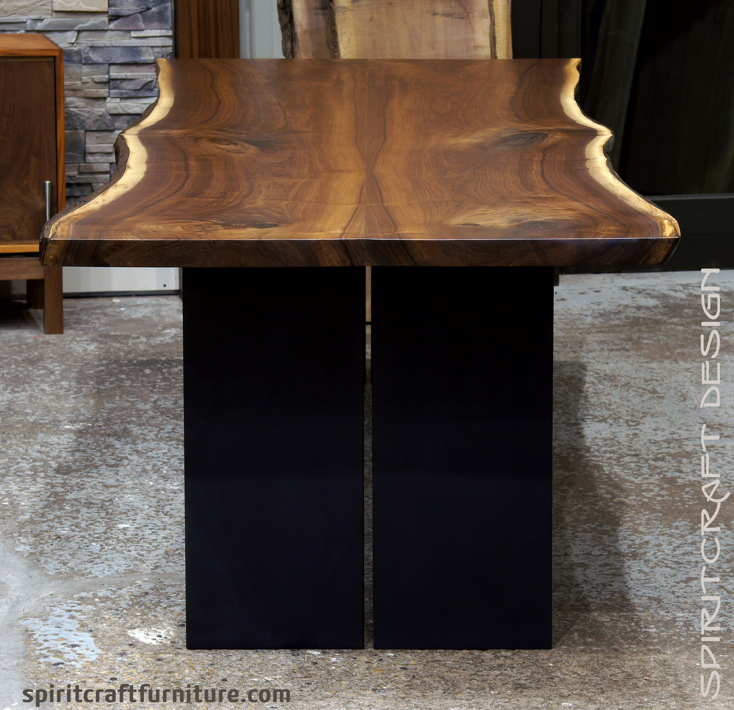 Custom solid wood table tops live edge slab tables