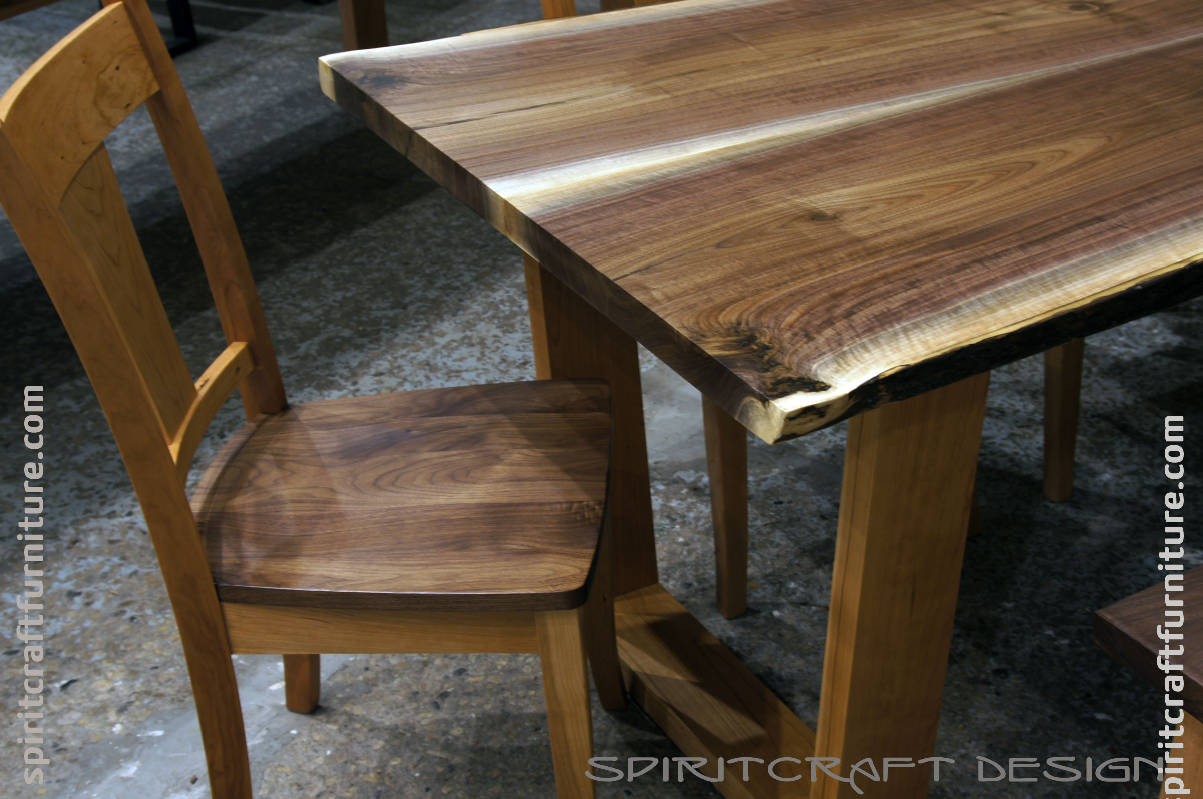 Custom solid wood table tops live edge slab tables