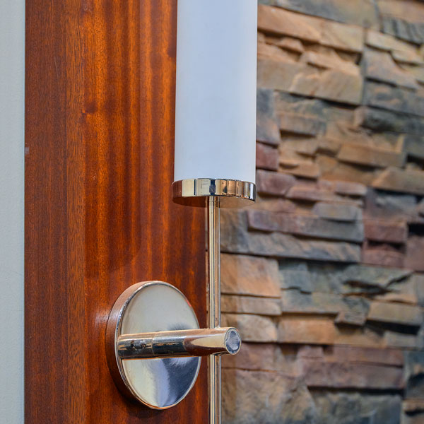 Mahogany Three Sided Decorative Faux Columns for Chicago Area Retail Showroom