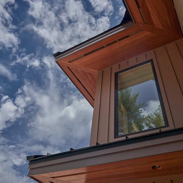 Sapele Mahogany Tongue & Groove Soffit Cladding, 5" Face with V Groove and UV Pre-Finish