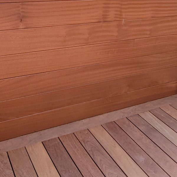 Tongue & Groove Wall Cladding for Balcony Privacy Wall with New IPE Decking