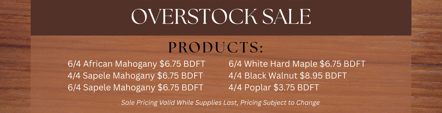 current overstock hardwood sale on premium kiln dried boards