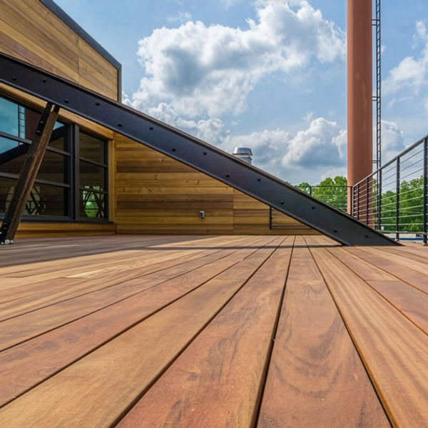 Ipe rooftop deck installation