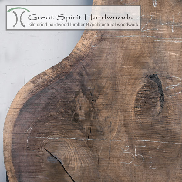 Black walnut live edge slab, organic shape, perfect for desktop