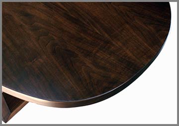 Custom Black Walnut Oval Dining Table Solid Wood Trapezoid Legs