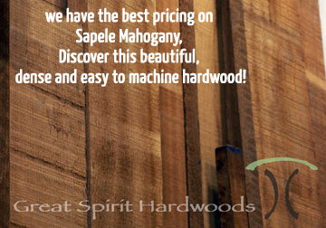Sapele Mahogany on sale at Great Spirit Hardwoods in East Dundee, Illinois.