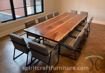 Live Edge Dining Room Table from Kiln Dried Slabs of Honey Locust for Long Grove, IL Client.